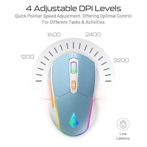 Archer Tech Lab Wireless Bluetooth Gaming Mouse| Tri-Mode (BT 5.3/2.4GHz USB/Wired) 7 RGB Lights, 4 DPI Levels (1200-3200) 500mAh Rechargeable| Ergonomic Lightweight 86g| PC Laptop Mac (Recurve 700) - Image 4