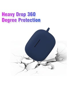 Generic Earphone Case Cover Compatible with Realme Buds T310, Soft Silicone Skin Case Cover Shock-Absorbing Protective Case with Keychain [Front LED Visible](Dark Blue) Device Not Inculded  - Image 4