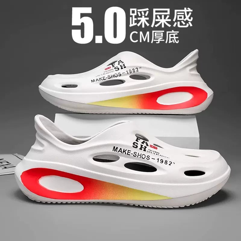 Sandals Men'S Summer Sports Casual Shoes For Stamping Shoes For Summer Men'S Outer Wear Beach Baotou Driving Slippers - Image 1