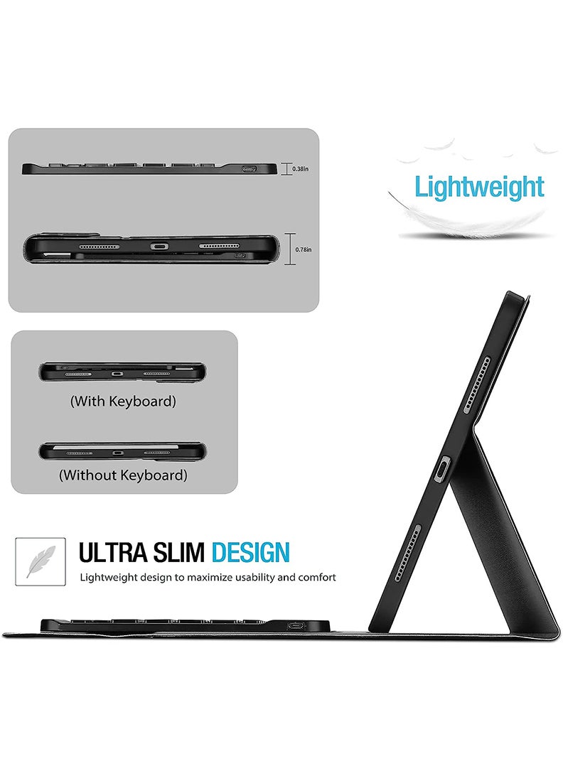 Theodor iPad 11th Gen (A16 2025) Case with Keyboard iPad 10th Gen (10.9 Inch, 2022) Keyboard Case Wireless Magnetically Detachable Pencil Holder Case, Auto Sleep/Wake -Black  - Image 5