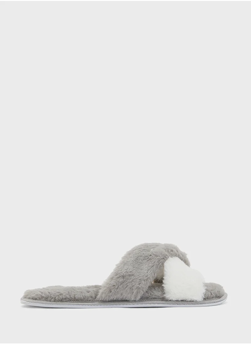 جينجر Crossover Color Block Bedroom Slipper