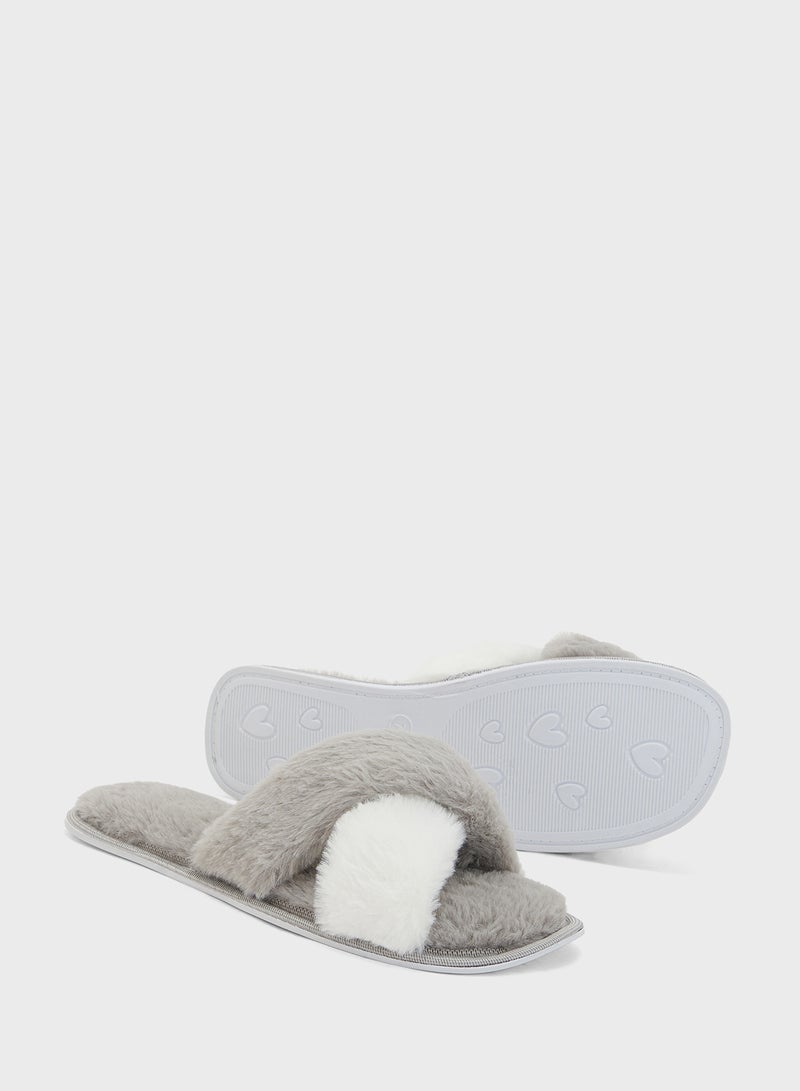 Ginger Crossover Color Block Bedroom Slipper  - Image 3
