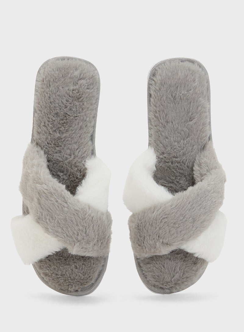Ginger Crossover Color Block Bedroom Slipper  - Image 4