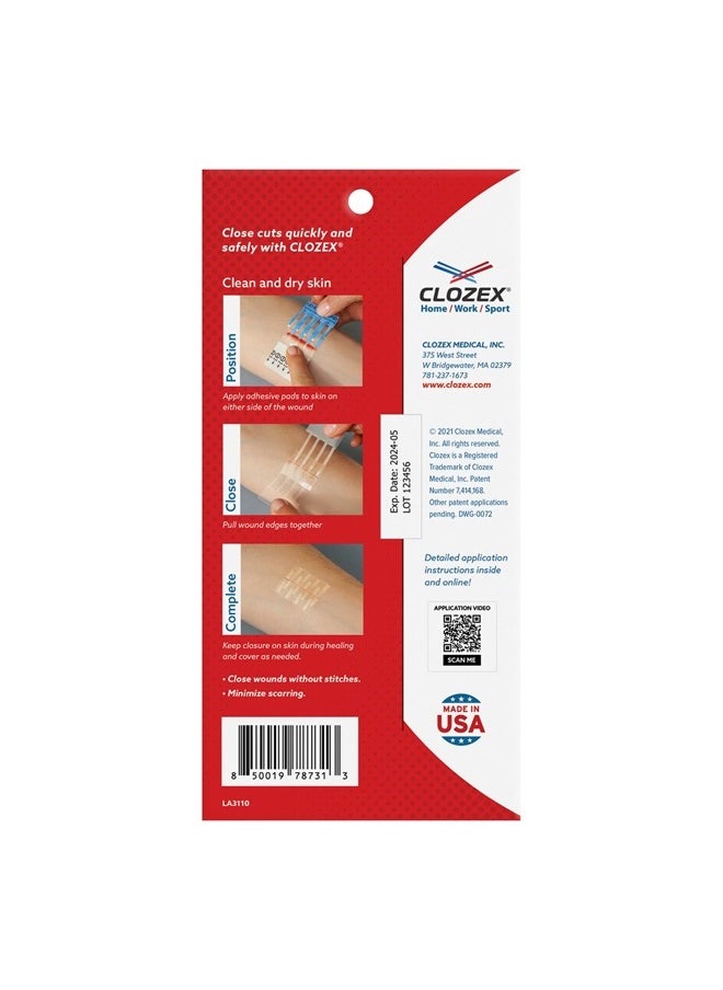 Clozex - Emergency Laceration Closures - Repair Wounds Without Stitches. FDA Cleared Skin Closure Device for 3 Individual Wounds Or Combine for Total Length of 4 1/4 Inches. - Image 1