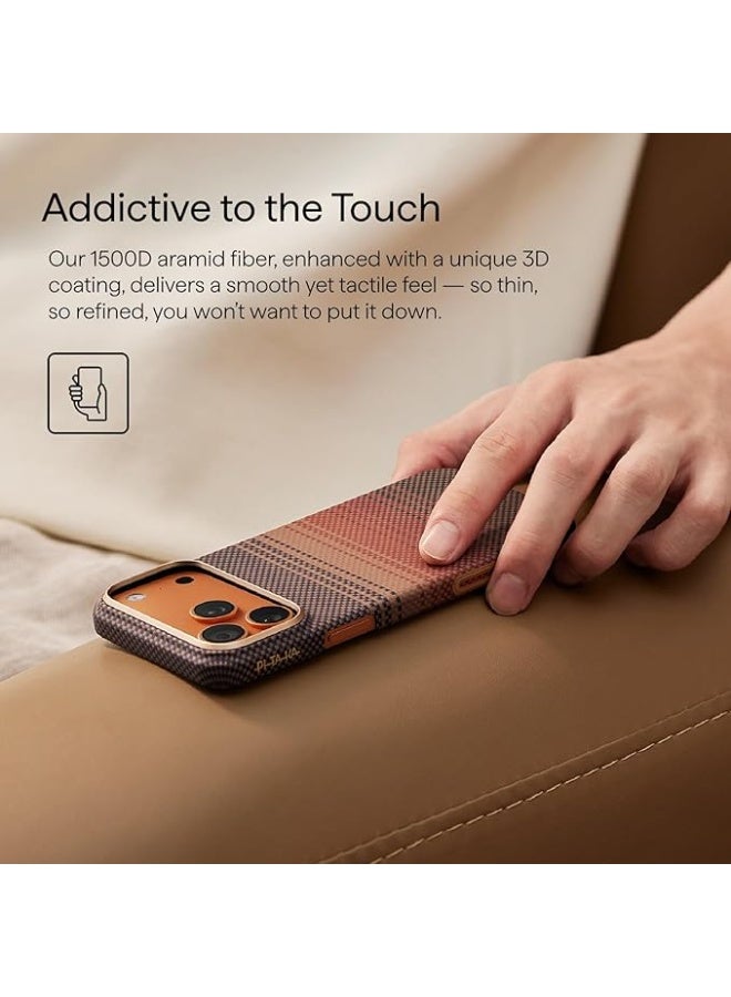 pitaka for iPhone 17 Pro Max Case 6.9" with Camera Control Button, Compatible with MagSafe, Ultra-Slim Case with Caseless Touch Feeling, Fiber Woven, Sunset - Image 2