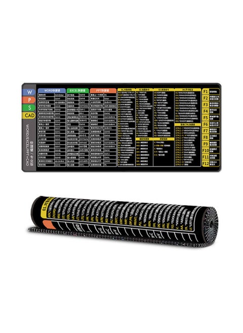 Multilingual Shortcut Mouse Pad Office Oversized Lock Edge Desktop Non-Slip Computer Mouse Pad For One Generation-Color:300*700*2 Mm-Pattern:Chinese [word+excel+ppt+cad] Professional Edition