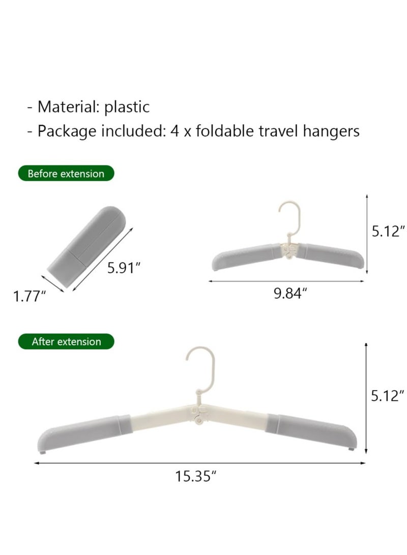 SYOSI 4 Pack Plastic Foldable Travel Hanger, with Clips Plastic Clothes Hangers for Drying Clothes Pants and Socks at Home Business Trips Holiday Camping, for Home and Business Trips - Image 5