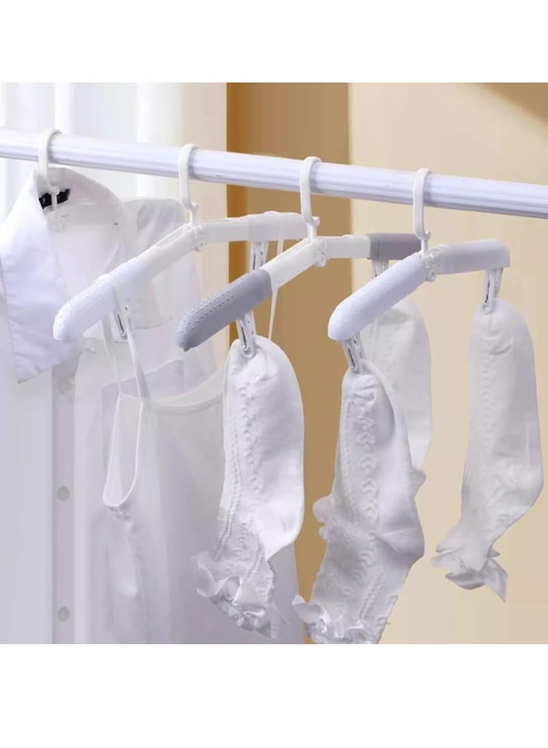 SYOSI 4 Pack Plastic Foldable Travel Hanger, with Clips Plastic Clothes Hangers for Drying Clothes Pants and Socks at Home Business Trips Holiday Camping, for Home and Business Trips - Image 2