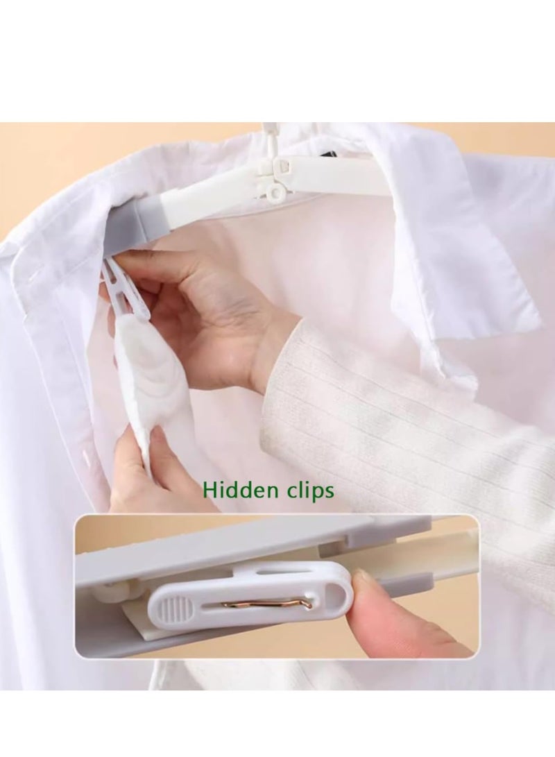 SYOSI 4 Pack Plastic Foldable Travel Hanger, with Clips Plastic Clothes Hangers for Drying Clothes Pants and Socks at Home Business Trips Holiday Camping, for Home and Business Trips - Image 4