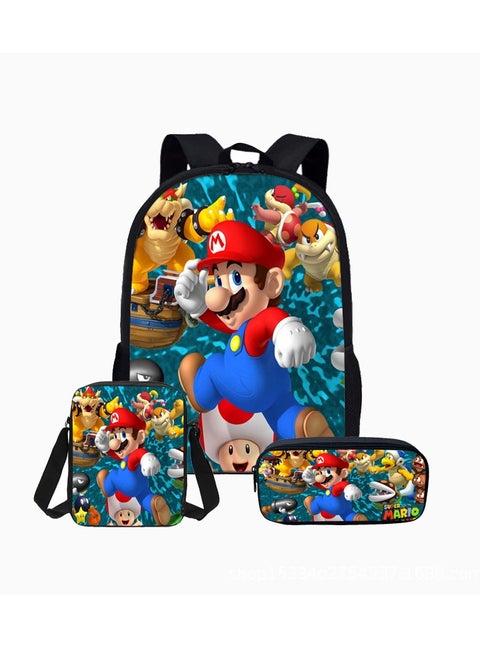 Printed Anime peripherals Primary School Students Wear-Resistant School Bag Messenger Bag Pencil Case Three-Piece Set