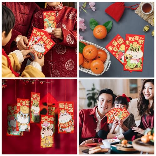 CARGEN Red Envelopes - 36 PCS 3.5 X 6.7 inches Chinese Envelopes Hong Bao Lunar New Year 2026 Horse Spring Festival New Years Money Coins Cash Red Gold Envelope Pocket Gift Lucky Envelope 6 Design - Image 5
