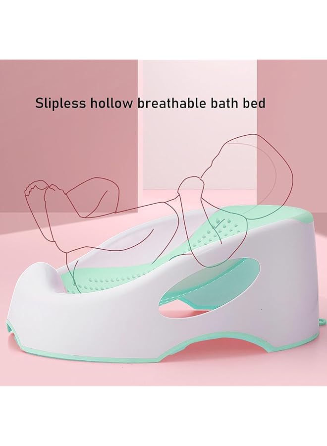 LBMT Baby Bathtub Baby Waterproof Non Slip Bath Support Tub Infant Newborn 0 6 Months Bath Net Newborn Baby Bath Tub Lying Support Bracket Bath Mat (Green) - Image 4