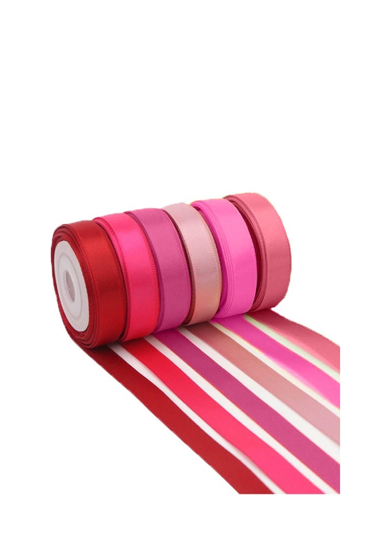 Zeemey 6 Rolls of Double-Sided Satin Ribbon, 0.787 inch x 25 yards (Total 150 yards), Assorted Colors - Perfect for Wedding Bouquets, Gift Wrapping, Hair Accessories, Party Decorations - Image 1