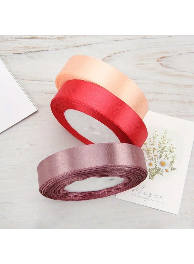 Zeemey 6 Rolls of Double-Sided Satin Ribbon, 0.787 inch x 25 yards (Total 150 yards), Assorted Colors - Perfect for Wedding Bouquets, Gift Wrapping, Hair Accessories, Party Decorations - Image 2