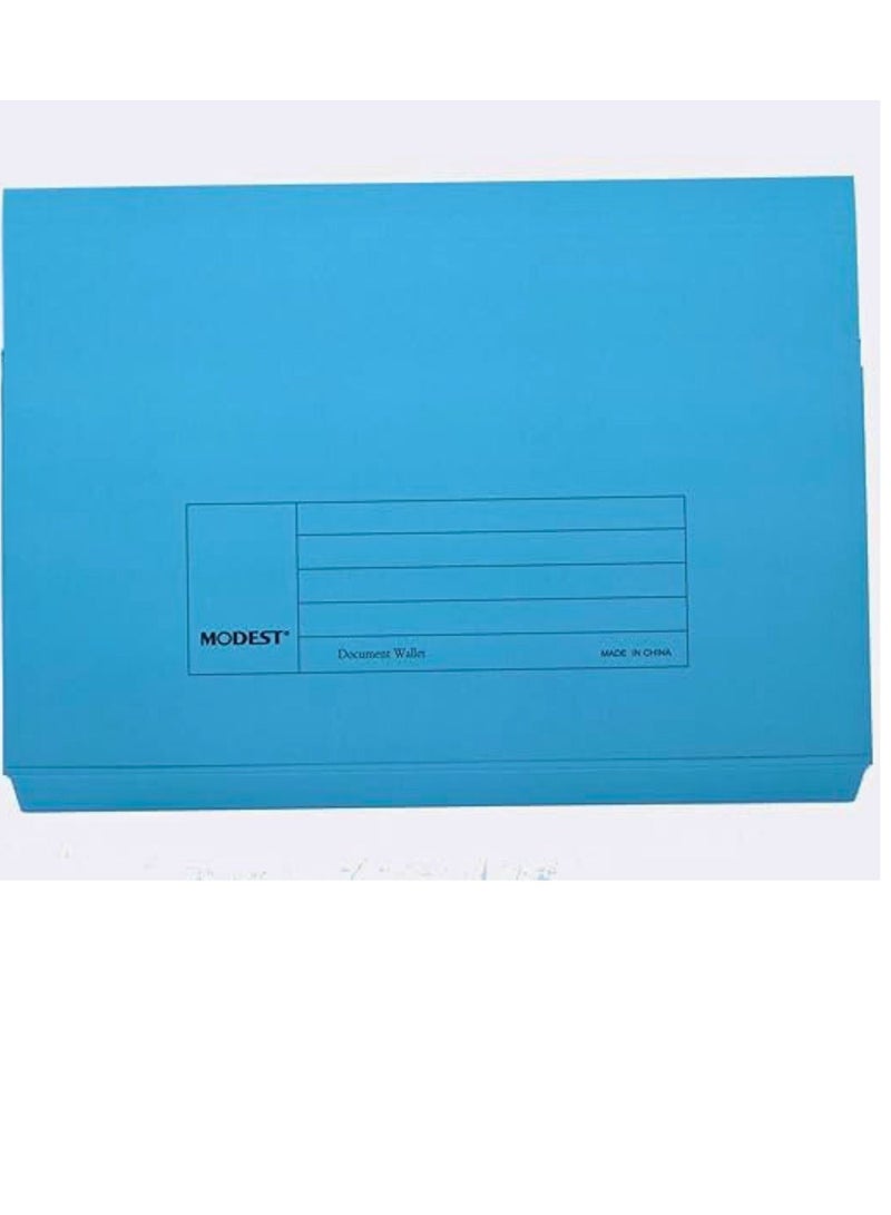 موديست مجلد محفظة مستندات متواضع F4 300gsm غطاء كامل / غطاء أزرق اللون، حزمة من 20 قطعة