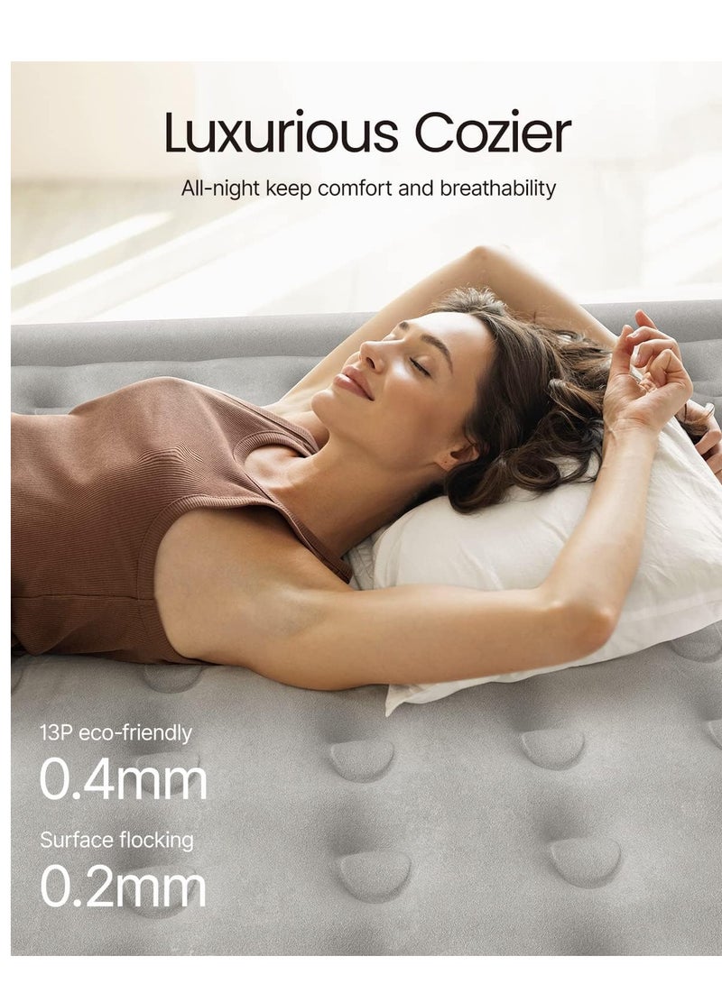 iDOO Air Bed Inflatable Double Mattress with Built-in Electric Pump, 152 x 203 x 46CM Queen, 3 Mins Quick Self-Inflation/Deflation Air Mattress, Portable Blow Up Bed for Camping Travel Home, 295kg MAX - Image 2