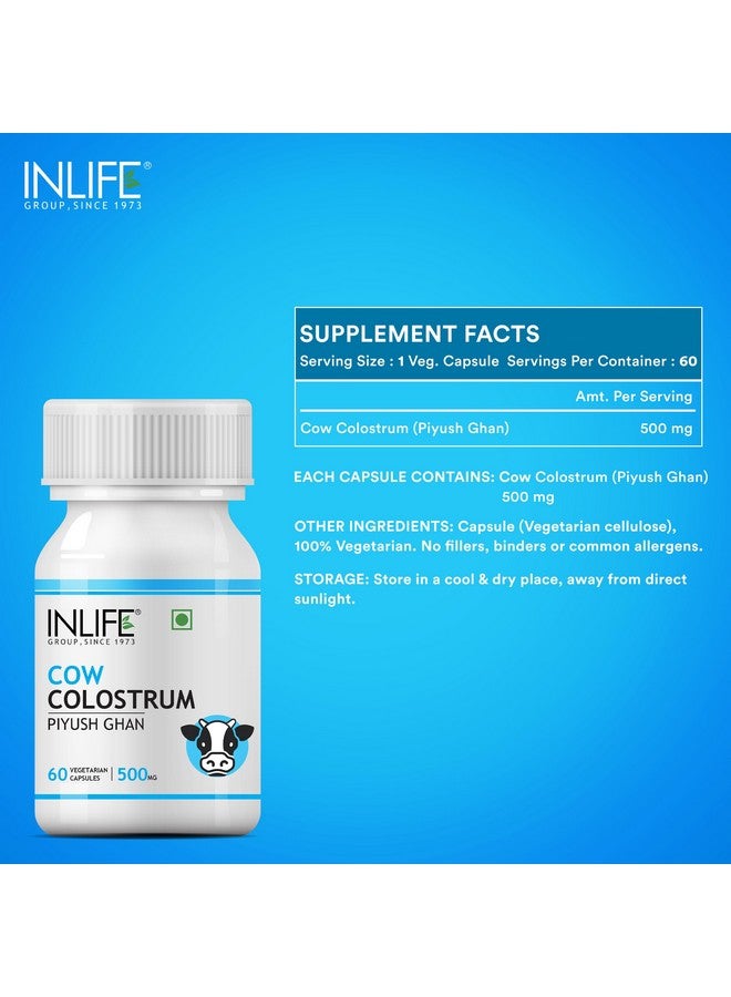 INLIFE Colostrum Capsules 500mg | Ayurvedic Immune & Gut Health Supplement - 60 Vegetarian Capsules (Pack of 1, 60) - Image 2