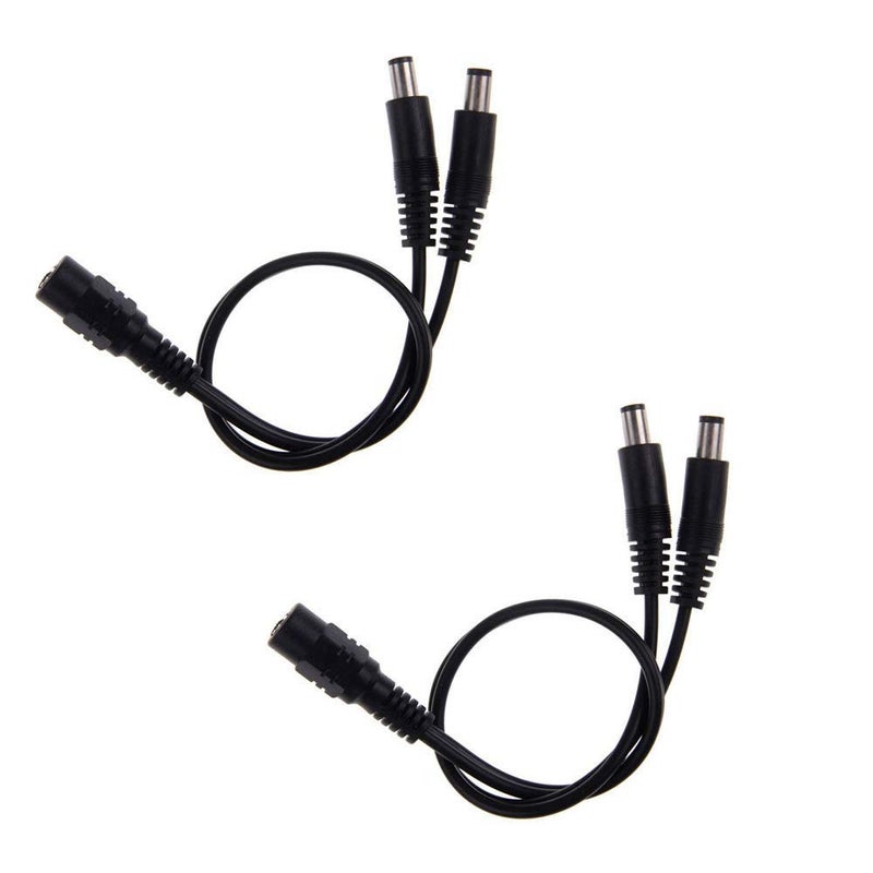 BronaGrand 2pcs DC Power 1 Female to 2 Male 5.1mm X 2.1mm DC Power Adapter Splitter Cable for CCTV Security Cameras LED Strip Light - Image 1