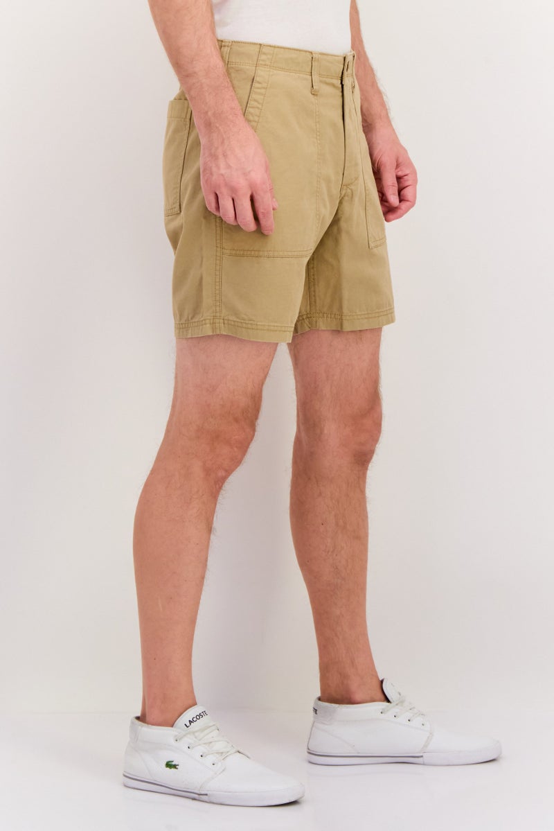 GAP Men Plain 7 Inseam Basic Shorts, Khaki  - Image 4
