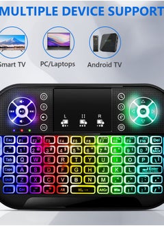 Excefore Mini Wireless Keyboard with 7 Colors RGB Backlit and Touchpad , Seamless Connectivity,  Ideal for Smart TV, PC, Laptops, and More  - Image 2