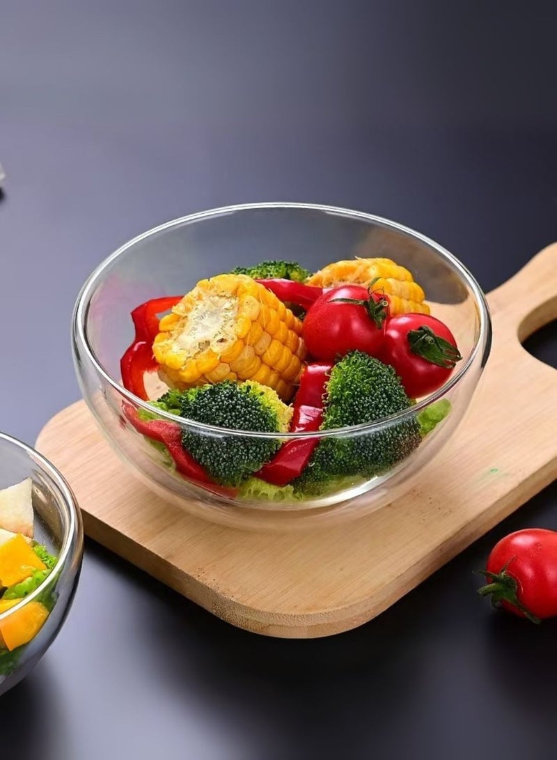 1Chase Double Wall Borosilicate Glass Bowl – 1400ML | Heat-Resistant, Insulated Bowl for Salad, Curry, Soup, Noodles & More – 1Pc  - Image 2