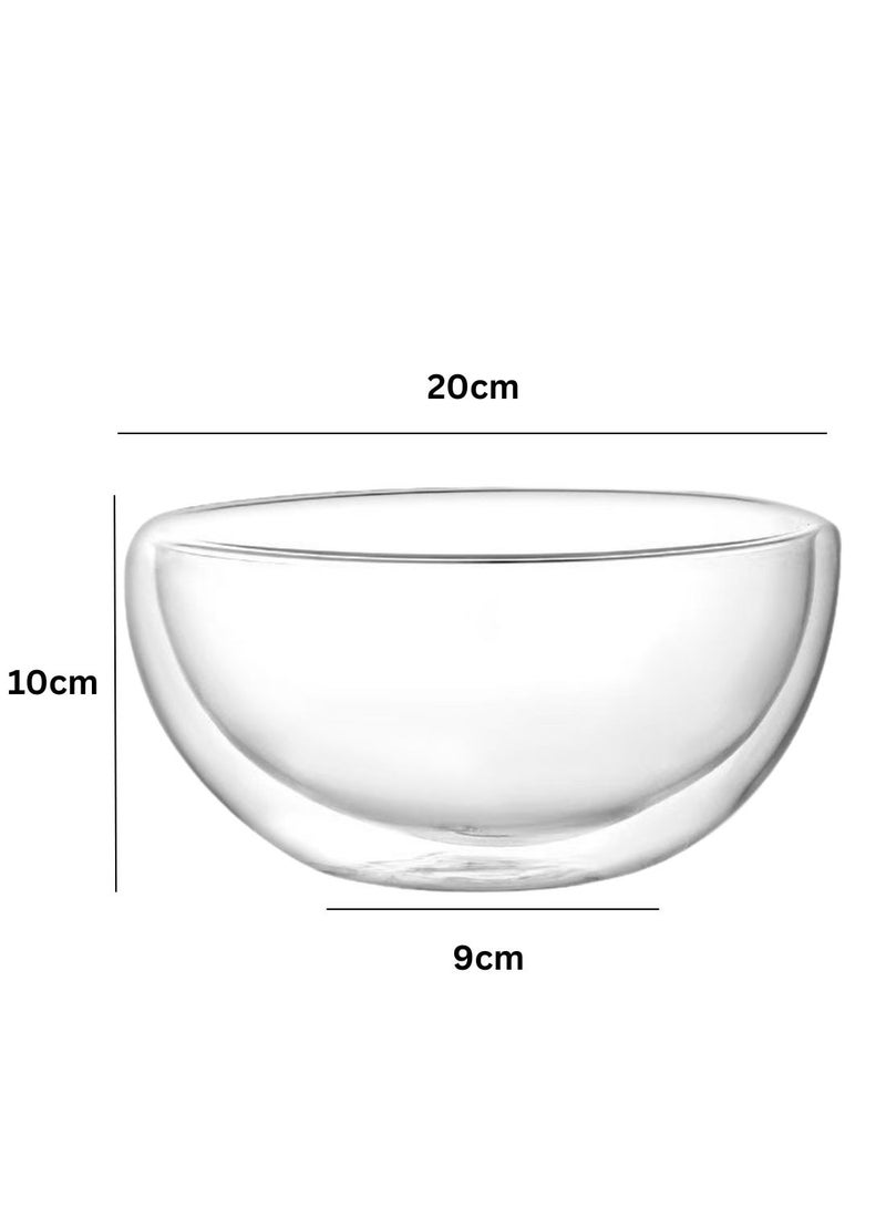 1Chase Double Wall Borosilicate Glass Bowl – 1400ML | Heat-Resistant, Insulated Bowl for Salad, Curry, Soup, Noodles & More – 1Pc  - Image 3