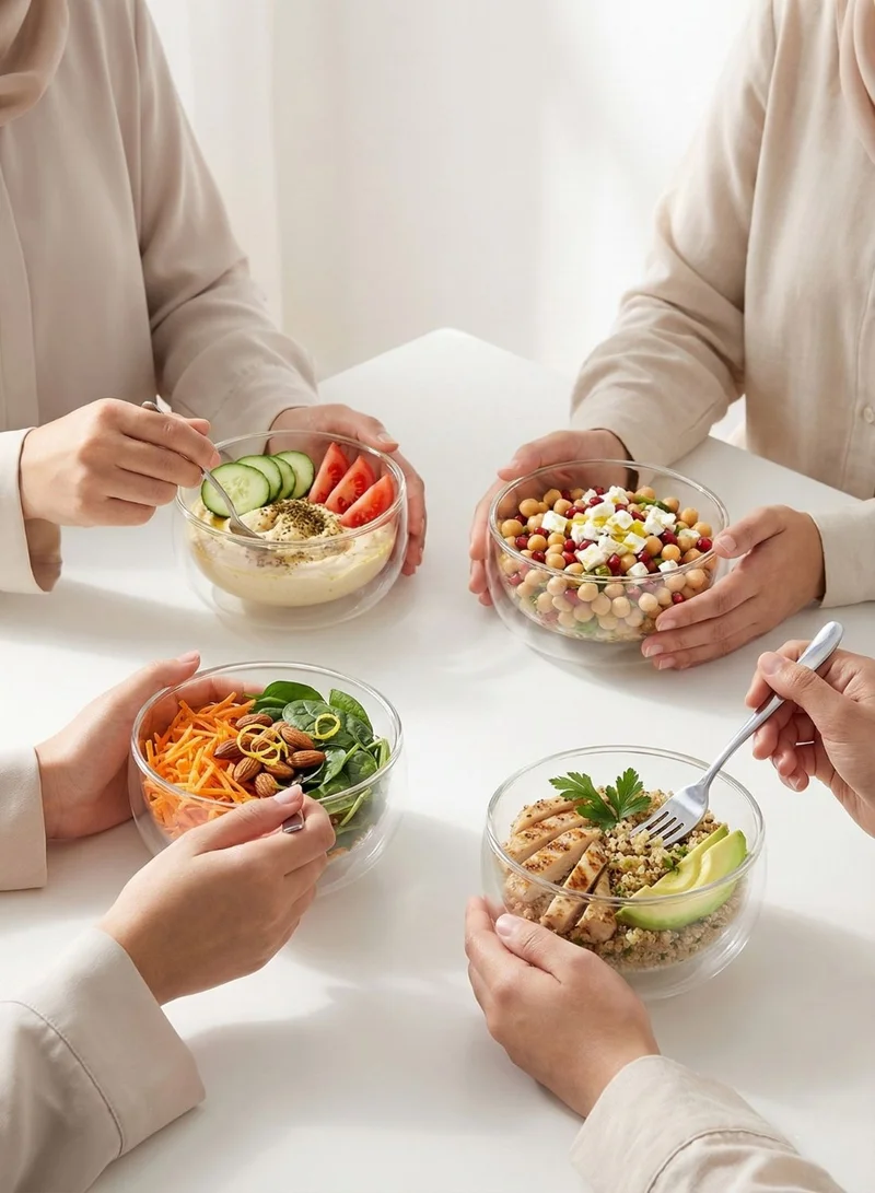 1 تشيس وعاء زجاجي مزدوج الجدار من البورسليكات - ١٤٠٠ مل | وعاء مقاوم للحرارة ومعزول للسلطة والكاري والحساء والمعكرونة وغيرها - قطعة واحدة