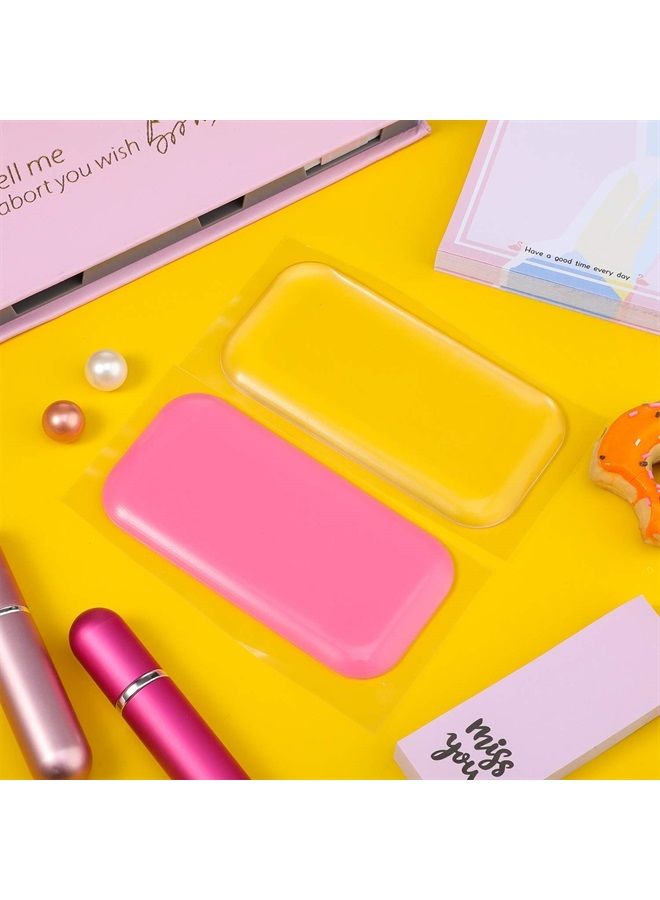4 Pieces Silicone Lash Pads Eyelash Extension Holder Pallet False Lashes Holder Grafting Gasket Pallet Tools for Fake Eyelash Glue Holder Adhesive, Pink and Transparent