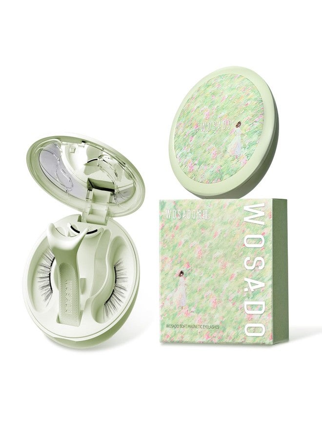 WOSADO Monet's Flower Garden [Silky Black II] Soft Magnetic Eyelashes Kit with Applicator, Reusable Glue-free Wispy Magnetic Lashes, Cruelty-free False Lashes, Waterproof, Lightweight - Image 1
