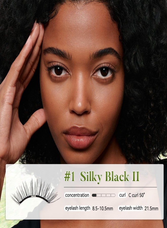 WOSADO Monet's Flower Garden [Silky Black II] Soft Magnetic Eyelashes Kit with Applicator, Reusable Glue-free Wispy Magnetic Lashes, Cruelty-free False Lashes, Waterproof, Lightweight - Image 4