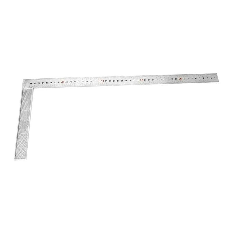Medium Thick Model 90 Degree Straight Ruler Aluminum Alloy Right Angle Measuring Tool 50cm - Image 3