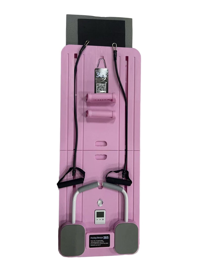 KUYING - Multifunctional Pilates Core Trainer Abdominal and Push-Up Workout Board,home yoga equipment and gym arm and leg training with anti slip carpet-Pink - Image 1
