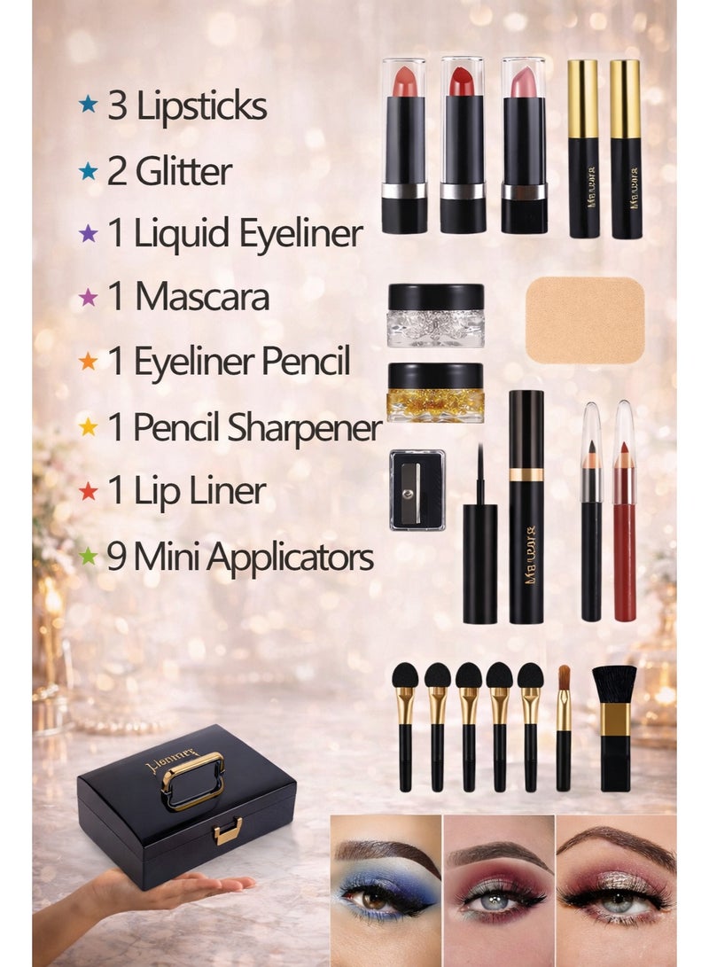 Miss Rose All-in-One Makeup Kit 331Y – 39 Eyeshadows, 6 Blushes, 4 Compact Powders, Lipsticks, Eyeliner & Mascara – Professional Full Makeup Box Gift Set - Image 5