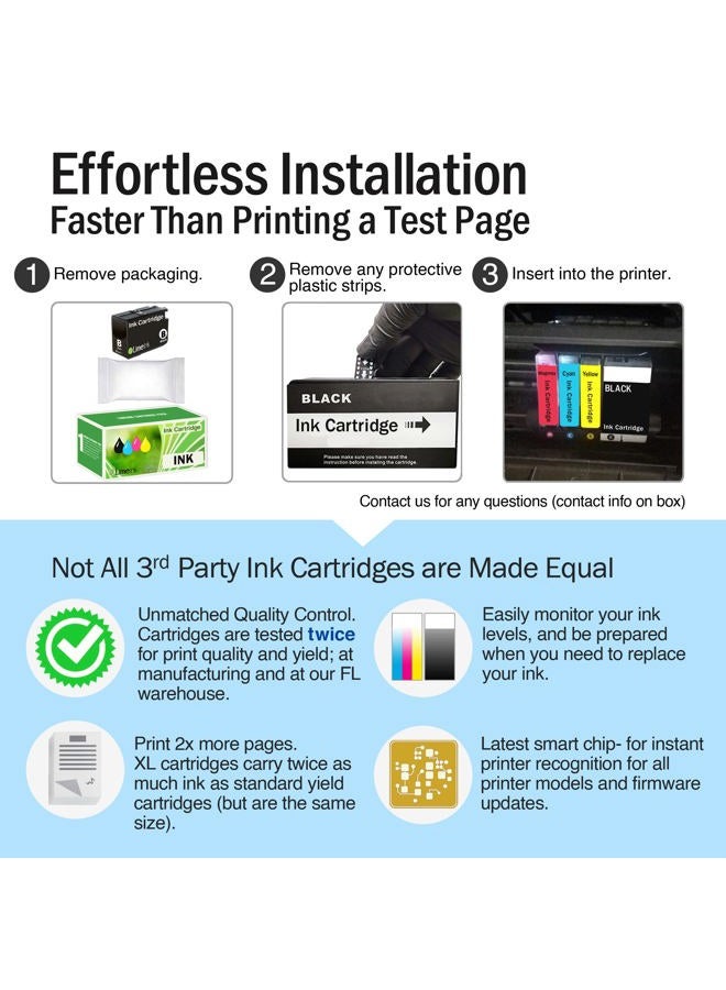 Limeink 4 Pack Compatible Ink Cartridges Replacement for HP 950 951 950XL 951XL for OfficeJet Pro 8100 8600 8610 8615 8620 8625 8630 Cartridge Combo Printer (1 Black 1 Cyan 1 Magenta 1 Yellow) - Image 5