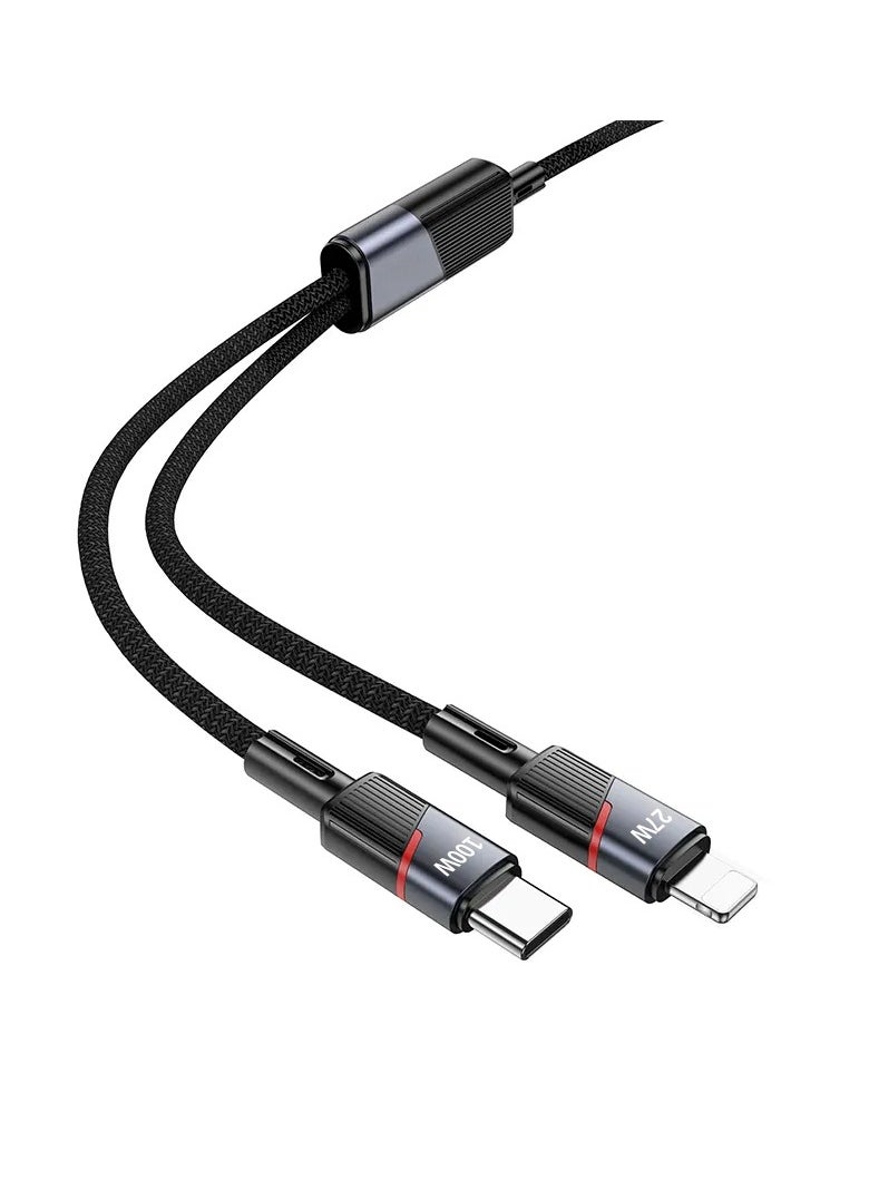 كابل ماكسويل 2 في 1 من سلسلة توين جيت USB-C متوافق مع لايتنينغ (1.2 متر) شحن سريع 100 واط متوافق مع iPhone 15 Pro Max، 15 Pro، 15 Plus، 14 Pro Max، 14 Pro وغيرها (أسود) - pzsku/Z6DCB41F122FADC03A77AZ/45/_/1740379119/49e73cd0-8b46-4b0e-ab4b-68ba77070f66