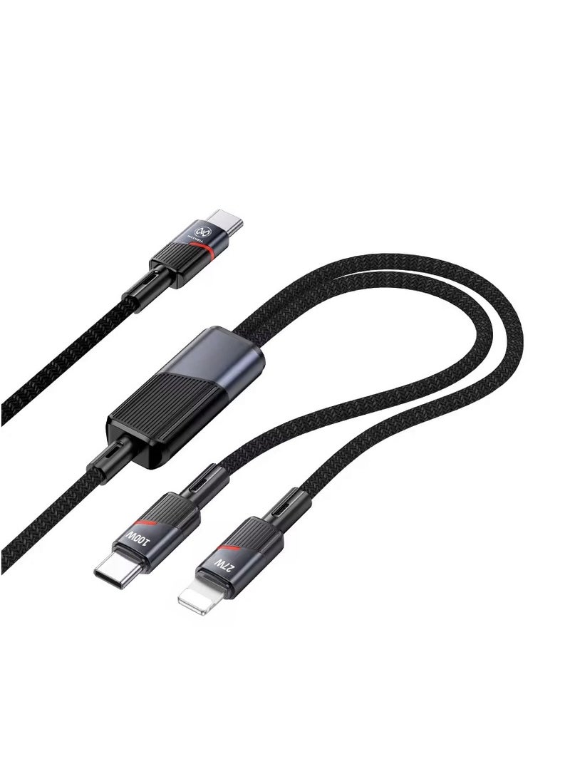 كابل ماكسويل 2 في 1 من سلسلة توين جيت USB-C متوافق مع لايتنينغ (1.2 متر) شحن سريع 100 واط متوافق مع iPhone 15 Pro Max، 15 Pro، 15 Plus، 14 Pro Max، 14 Pro وغيرها (أسود) - pzsku/Z6DCB41F122FADC03A77AZ/45/_/1740379129/6fdfa386-1a2a-42de-8ccd-0058fdce9d3a