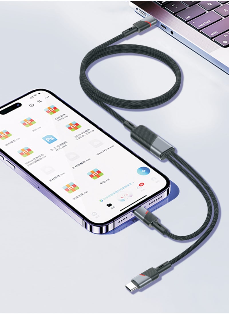 كابل ماكسويل 2 في 1 من سلسلة توين جيت USB-C متوافق مع لايتنينغ (1.2 متر) شحن سريع 100 واط متوافق مع iPhone 15 Pro Max، 15 Pro، 15 Plus، 14 Pro Max، 14 Pro وغيرها (أسود) - pzsku/Z6DCB41F122FADC03A77AZ/45/_/1740379149/fb6e1061-b716-489b-928e-9e1633bf0351