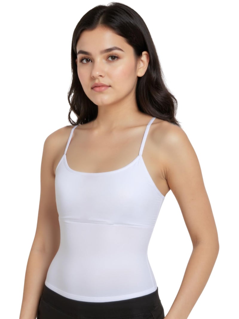 DChica Girls Cotton Regular Fit Essentials Padded Camisole Bra Sleeveless Undershirts Cami Vest with Adjustable Straps, Camisole Tank Top/Innerwear (Pack of 3 - Multicolor) Solid, 12-14 Years - Image 5