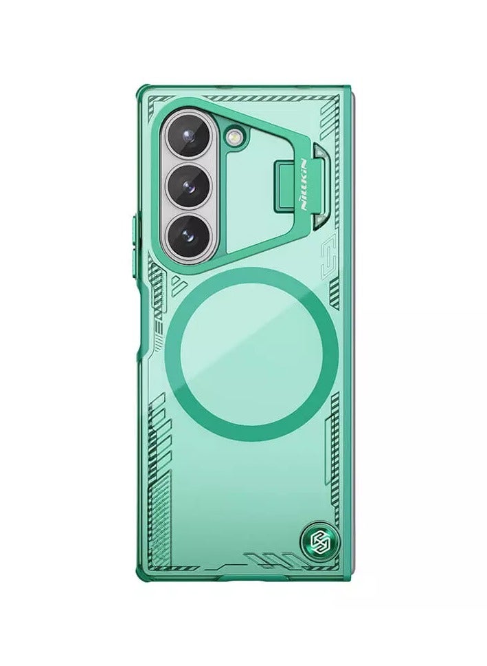 Nillkin Iceblade Magnetic Camera Protection Case for Samsung Galaxy Z Fold 6 5G – Green, Eco-Friendly Bio-Based Material, Aerospace Aluminum Stand, MagSafe Compatible, Anti-Slip Textured Surface