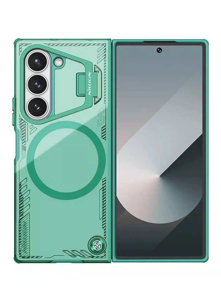 Nillkin Iceblade Magnetic Camera Protection Case for Samsung Galaxy Z Fold 6 5G – Green, Eco-Friendly Bio-Based Material, Aerospace Aluminum Stand, MagSafe Compatible, Anti-Slip Textured Surface
