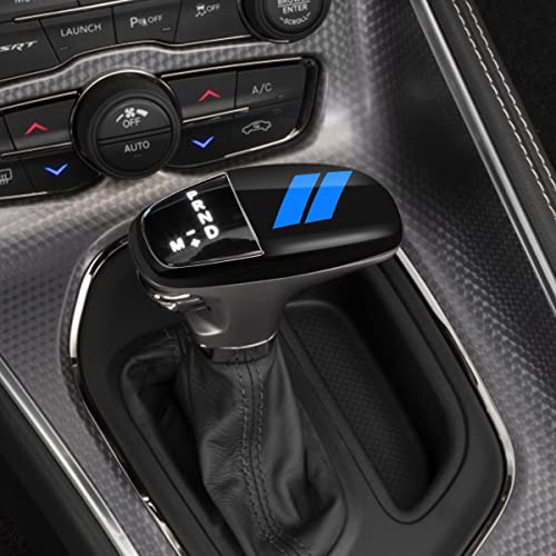auovo Gear Shift Knob Trim Compatible with Dodge Charger Accessories Challenger 2015-2023 / Durango 2016-2024 (Black-Blue) - Image 2