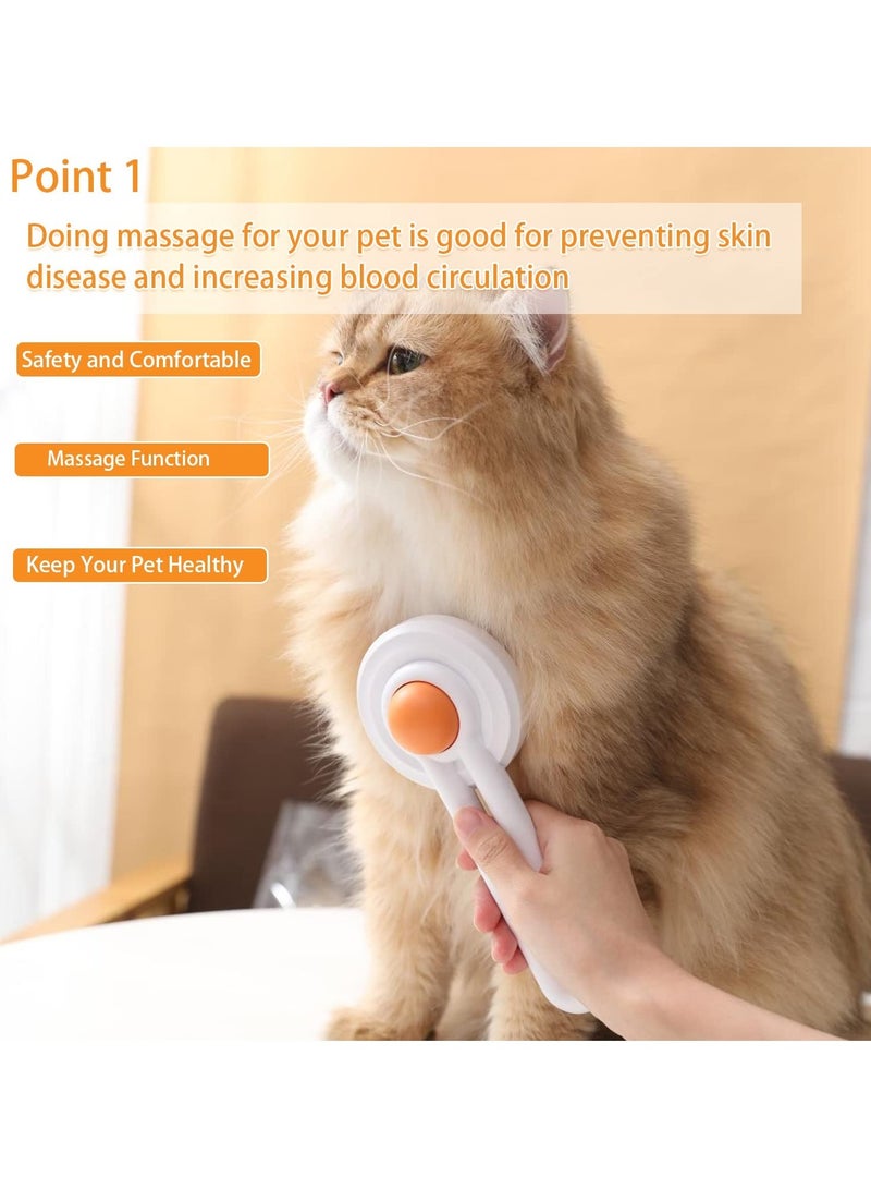 SYOSI Pet Grooming Brush, Rabbits Cats & Dogs Brushes for Long Haired & Short Hair, Supple Stainless Steel Bristles, Pets Self Cleaning Slicker Brush Quick Removes Loose Undercoat and Tangled Hair - Image 2