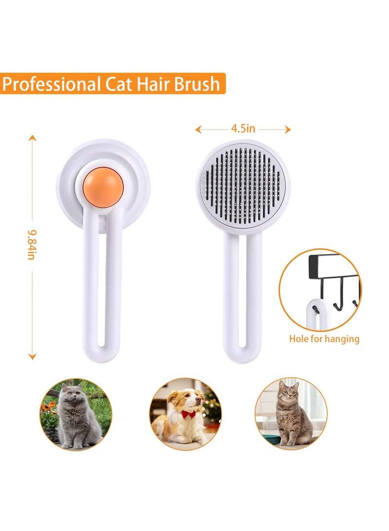 SYOSI Pet Grooming Brush, Rabbits Cats & Dogs Brushes for Long Haired & Short Hair, Supple Stainless Steel Bristles, Pets Self Cleaning Slicker Brush Quick Removes Loose Undercoat and Tangled Hair - Image 4