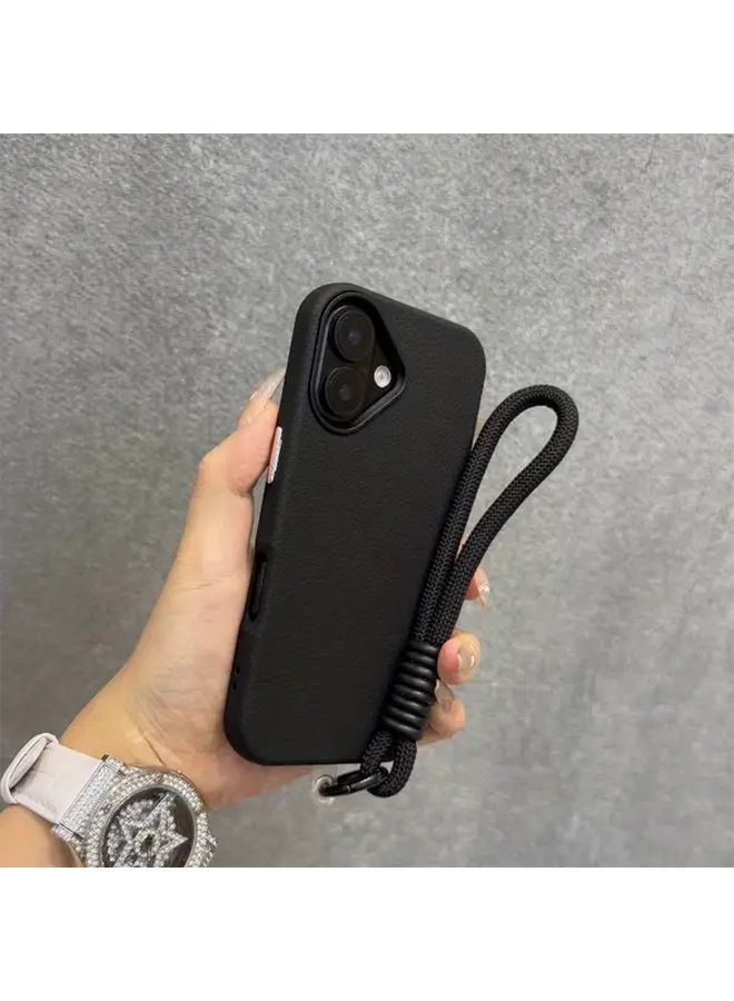Stylish Case For Iphone 16 Pro Max High Quality Faux Leather Exterior Accurate Button Openings Shock Resistant Cover Yellow - Image 3