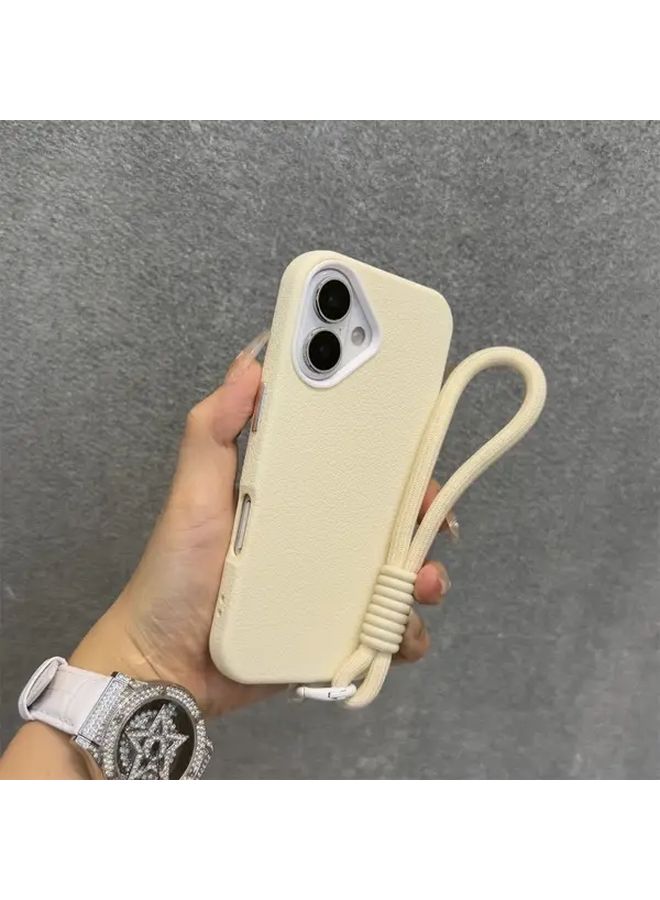 Stylish Case For Iphone 16 Pro Max High Quality Faux Leather Exterior Accurate Button Openings Shock Resistant Cover Yellow - Image 1