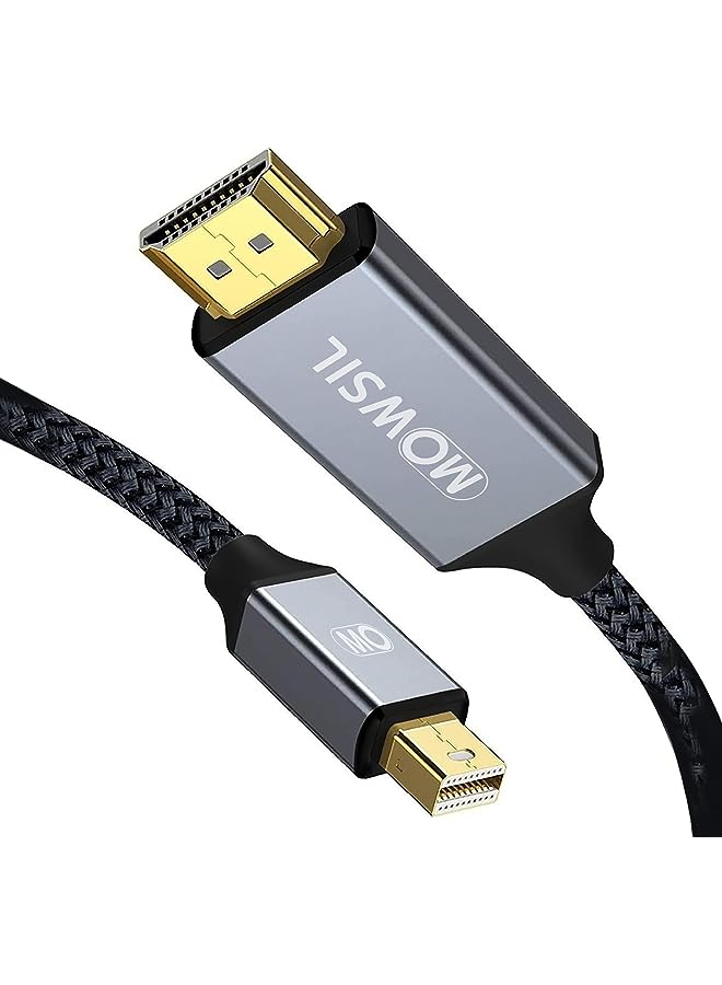 MOWSIL 4K Mini Display Port DP to HDMI Cable, 2 Meters Length, Grey