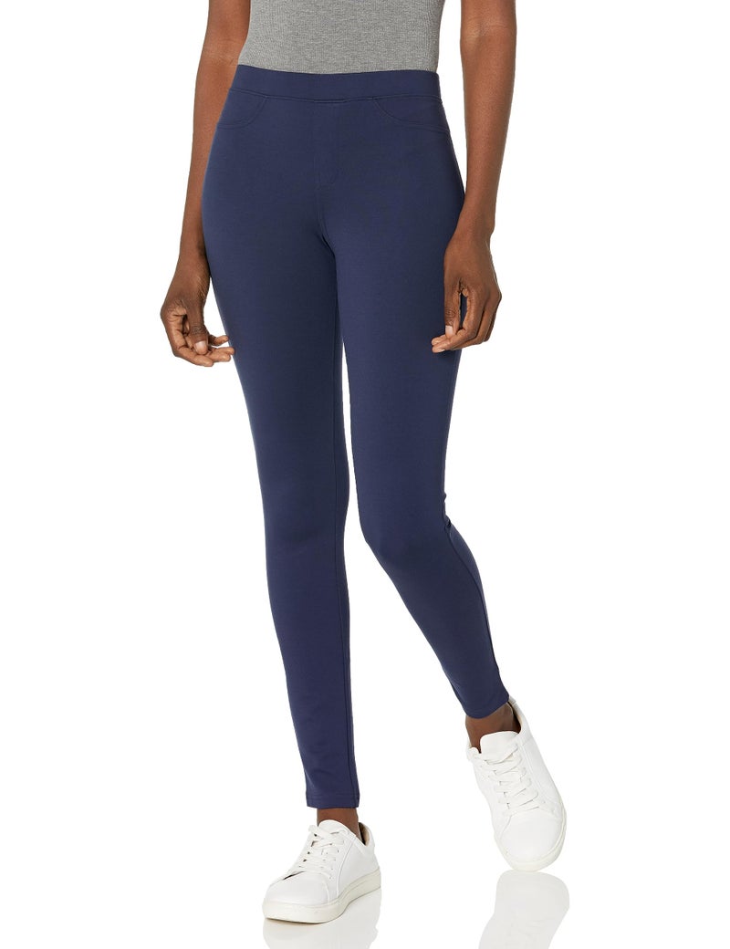 HUE Women's Ponte Leggings, Peacoat, Large - Image 1
