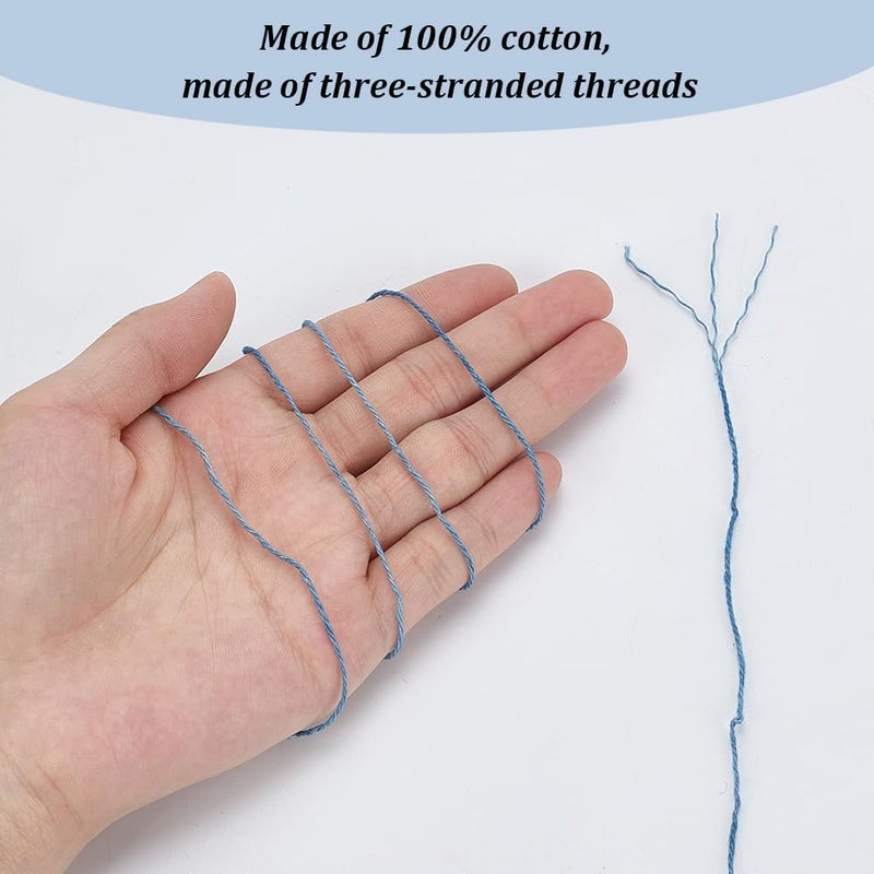 FREEBLOSS 5Pcs Sashiko Thread Sashiko Kit Sashiko Skein Natural Plant Blue Dyed Sashiko Cotton Embroidery Thread Japanese Quilting & Embroidery Sashiko Kit Supplies 110 Yards*5 Colors - Image 3