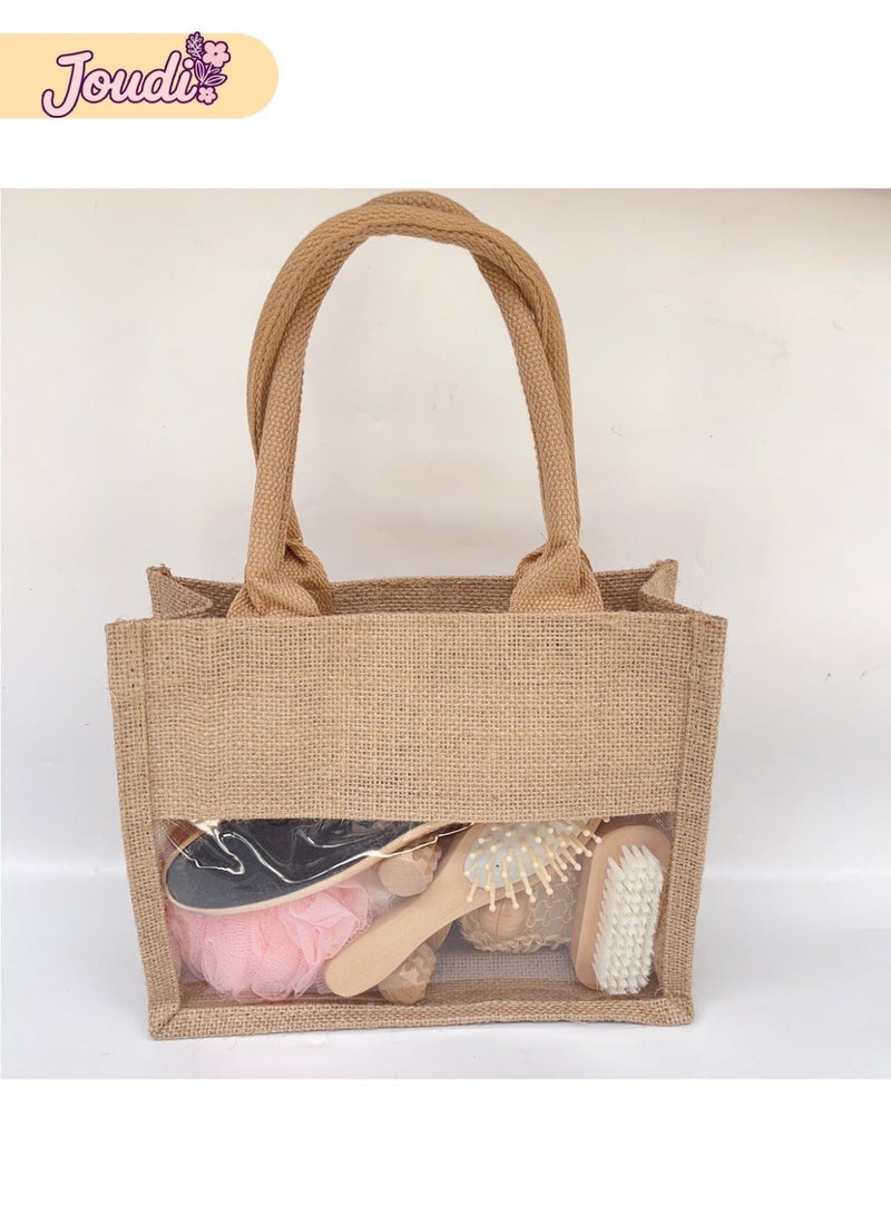 جودي مجموعة هدايا للعناية بالجسم والاستحمام من 6 قطع - مبرد قدم، إسفنجة استحمام، جهاز تدليك، مشط، فرشاة استحمام، كتلة سيزال - صندوق هدايا مثالي - Image 2