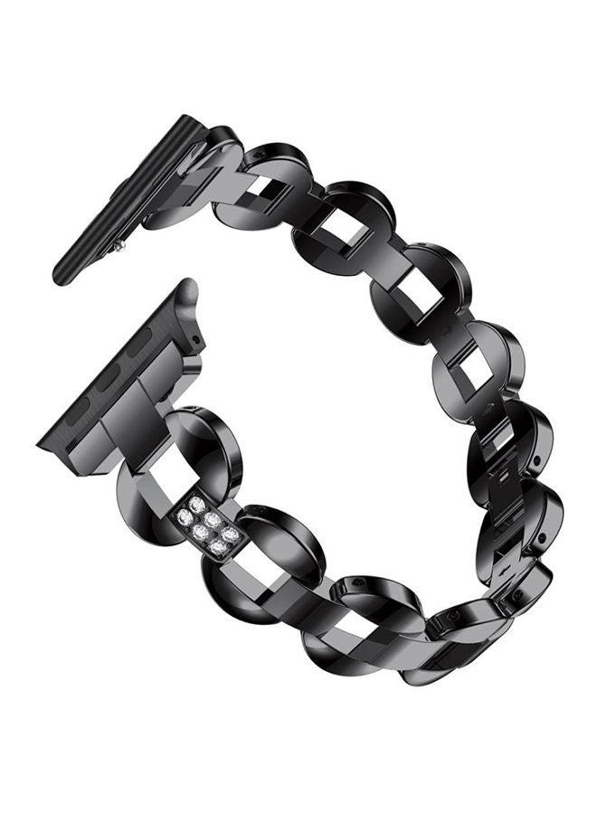 NIBEMINENT Replacement Watch Band For Apple Series 3/2/1 Black - Image 1